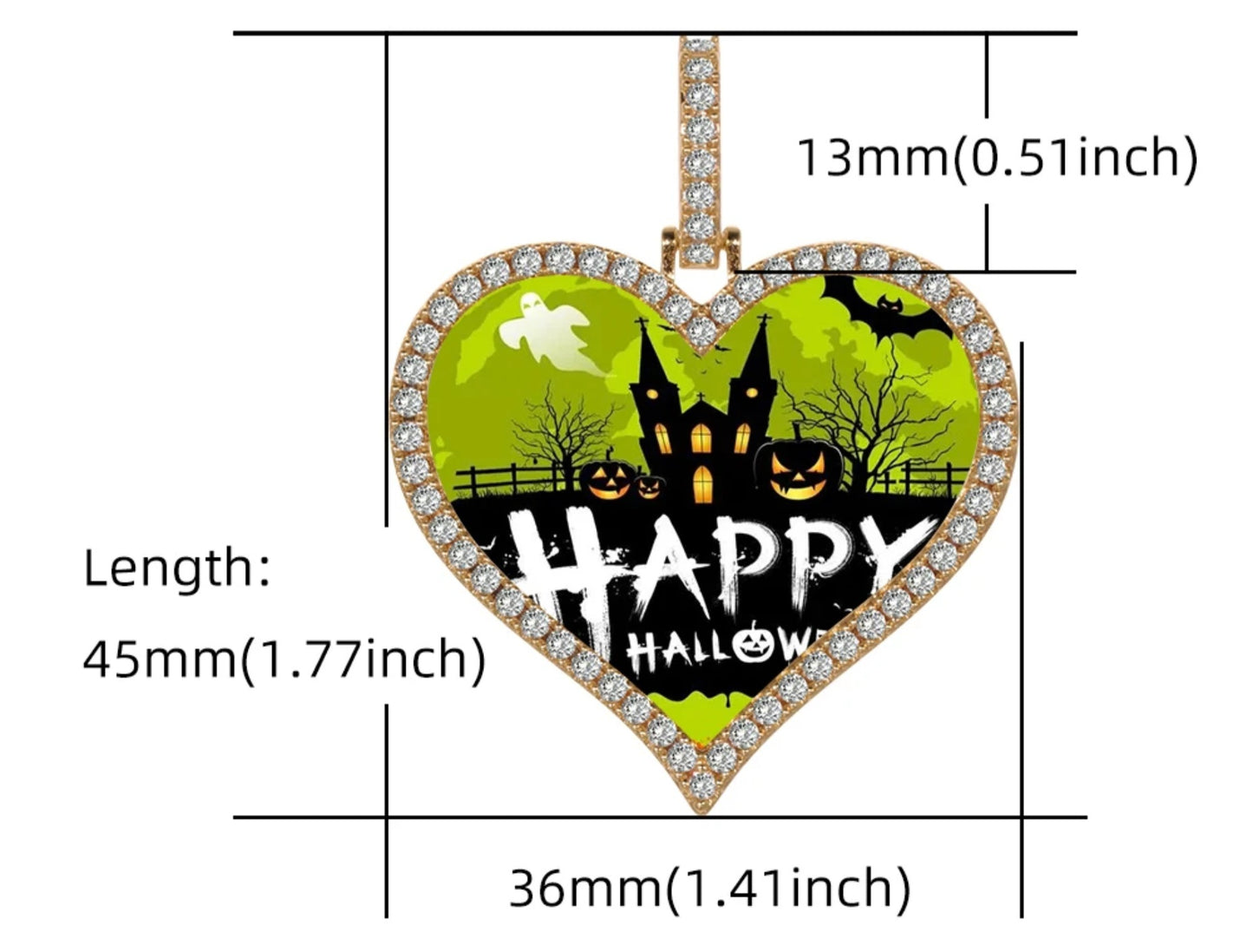 Customs Heart Shape Picture Pendant Necklace