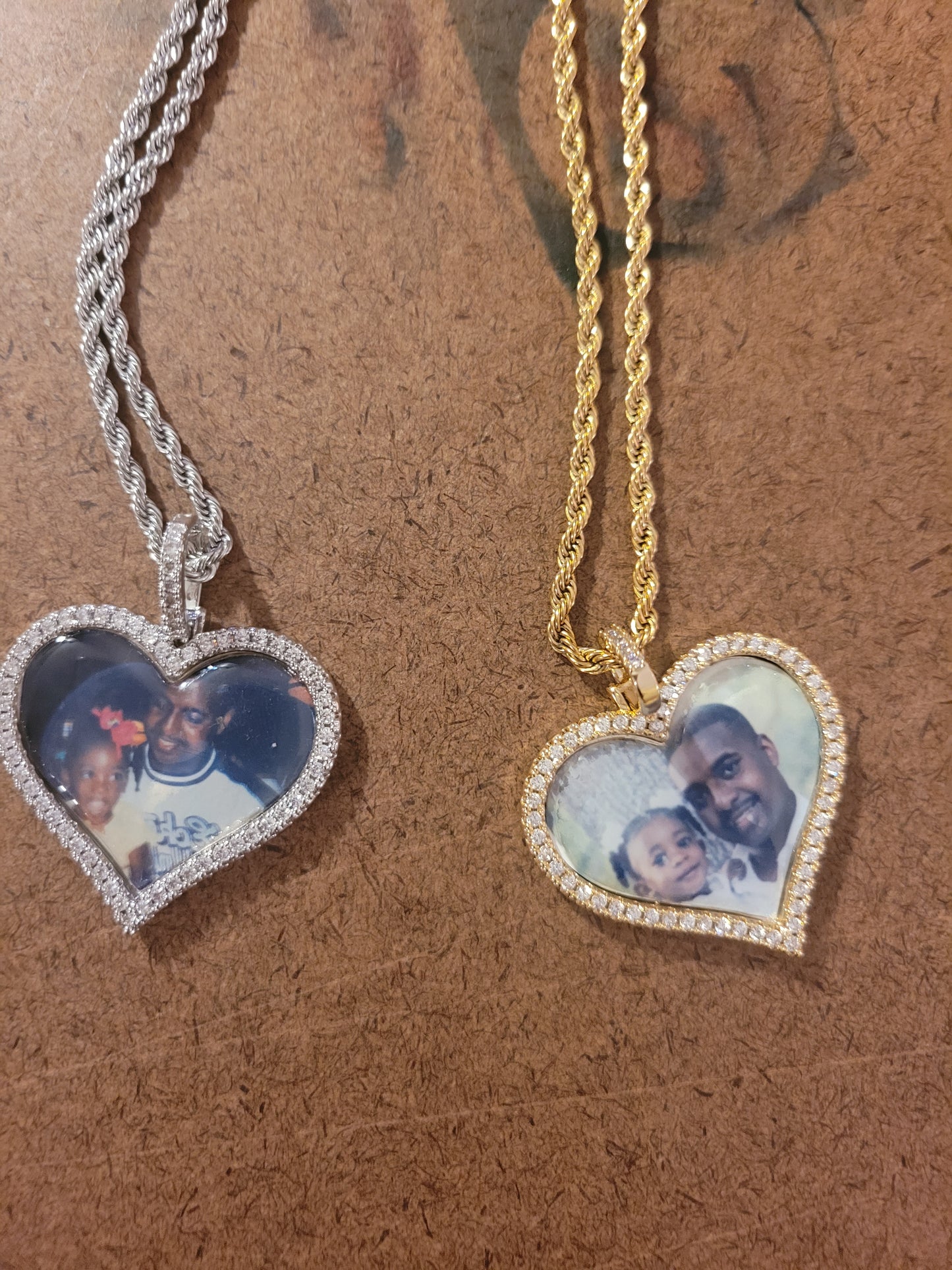 Customs Heart Shape Picture Pendant Necklace