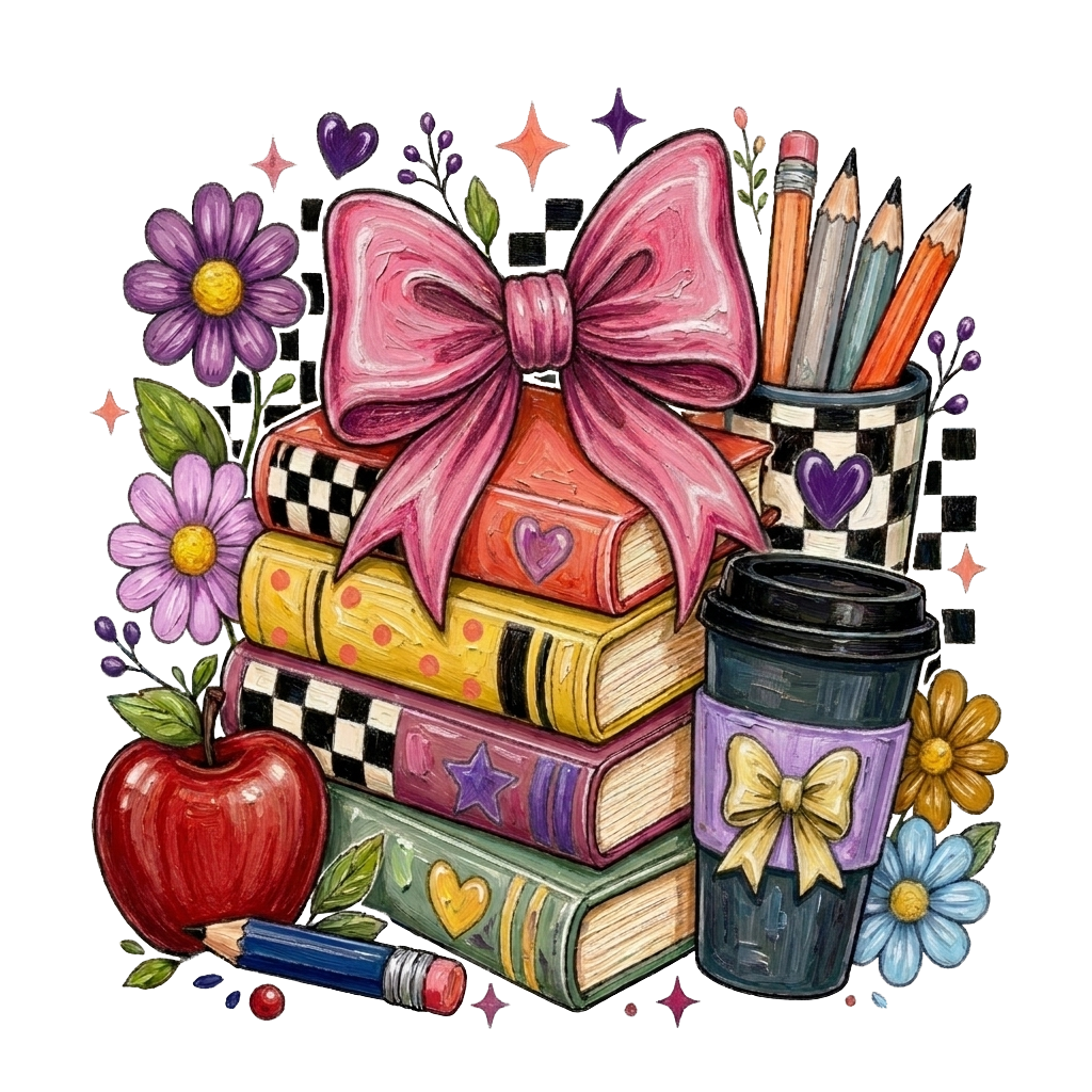 Teacher Bow and Books Shirt