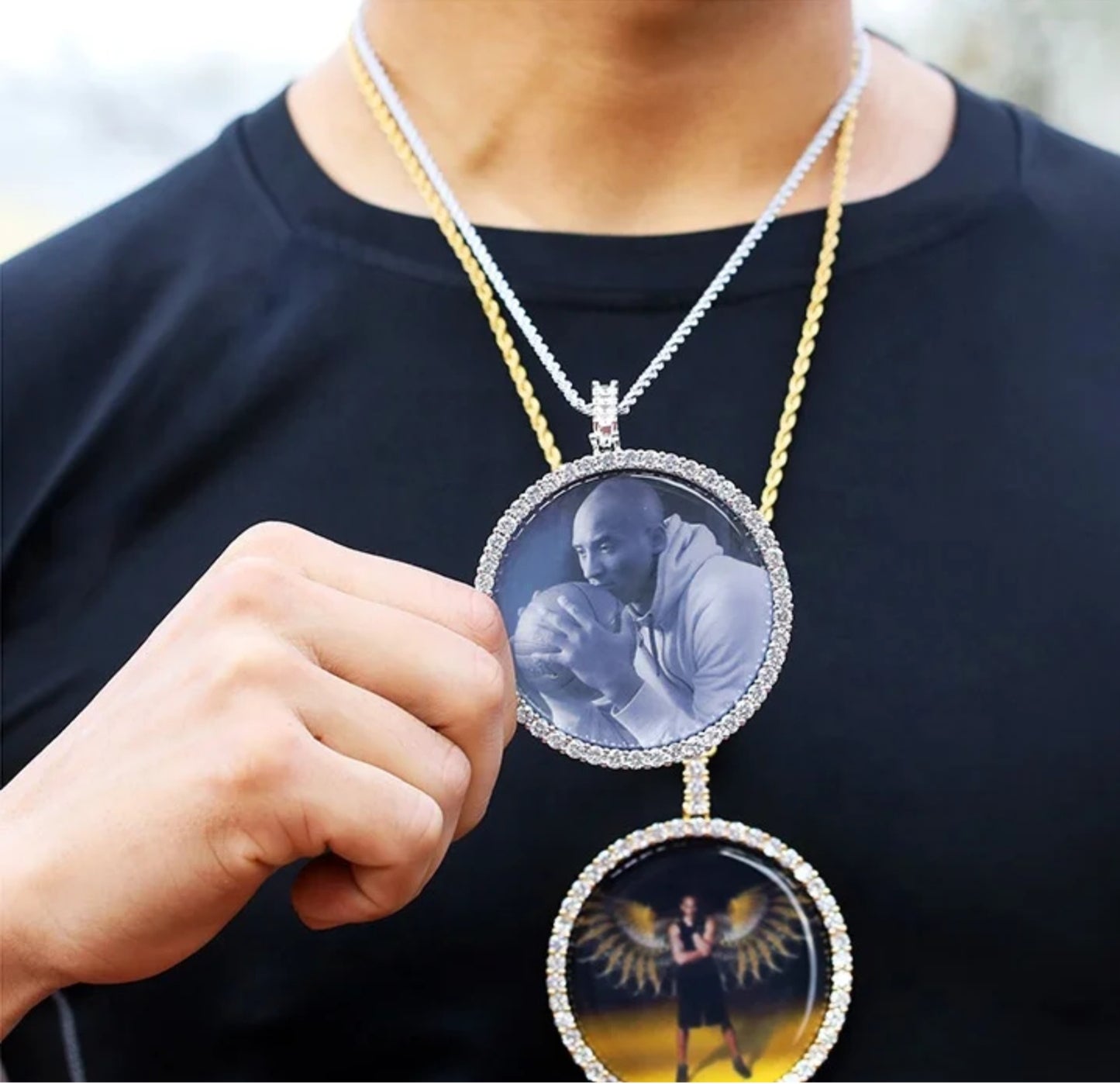 Custom XL Circle Single Diamond Necklace