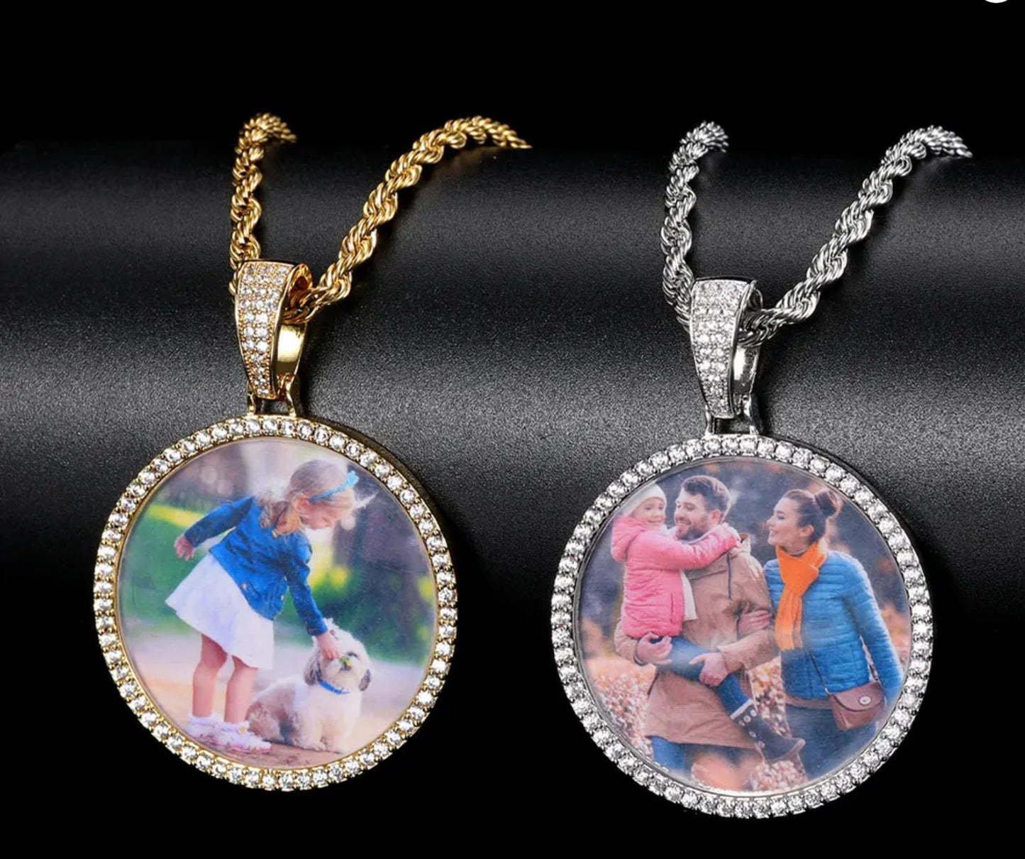 Custom Ice out Large Image Picture Photo Big Round Pendant Necklace