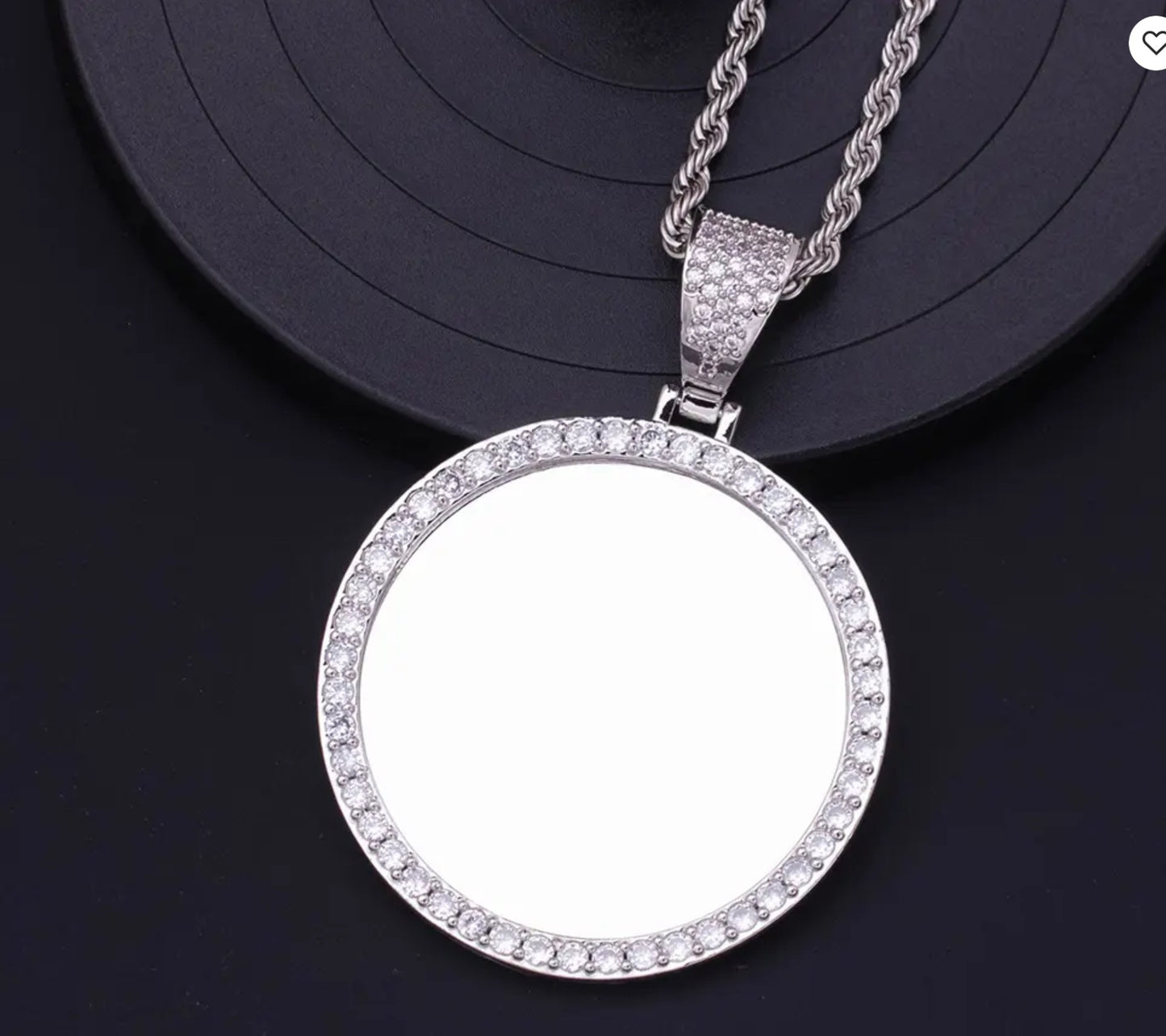 Custom Ice out Small Image Picture Photo Big Round Pendant Necklace