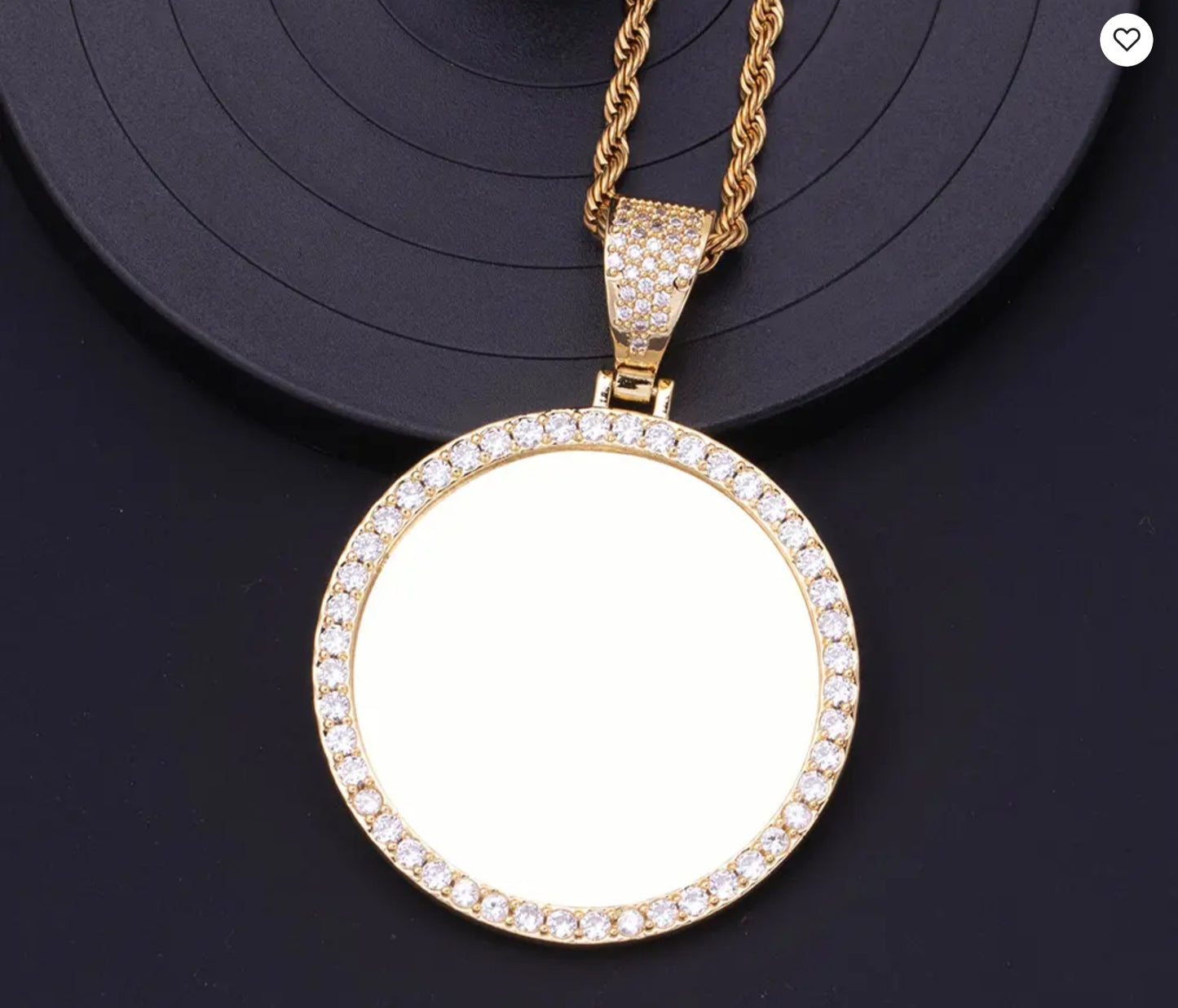 Custom Ice out Small Image Picture Photo Big Round Pendant Necklace