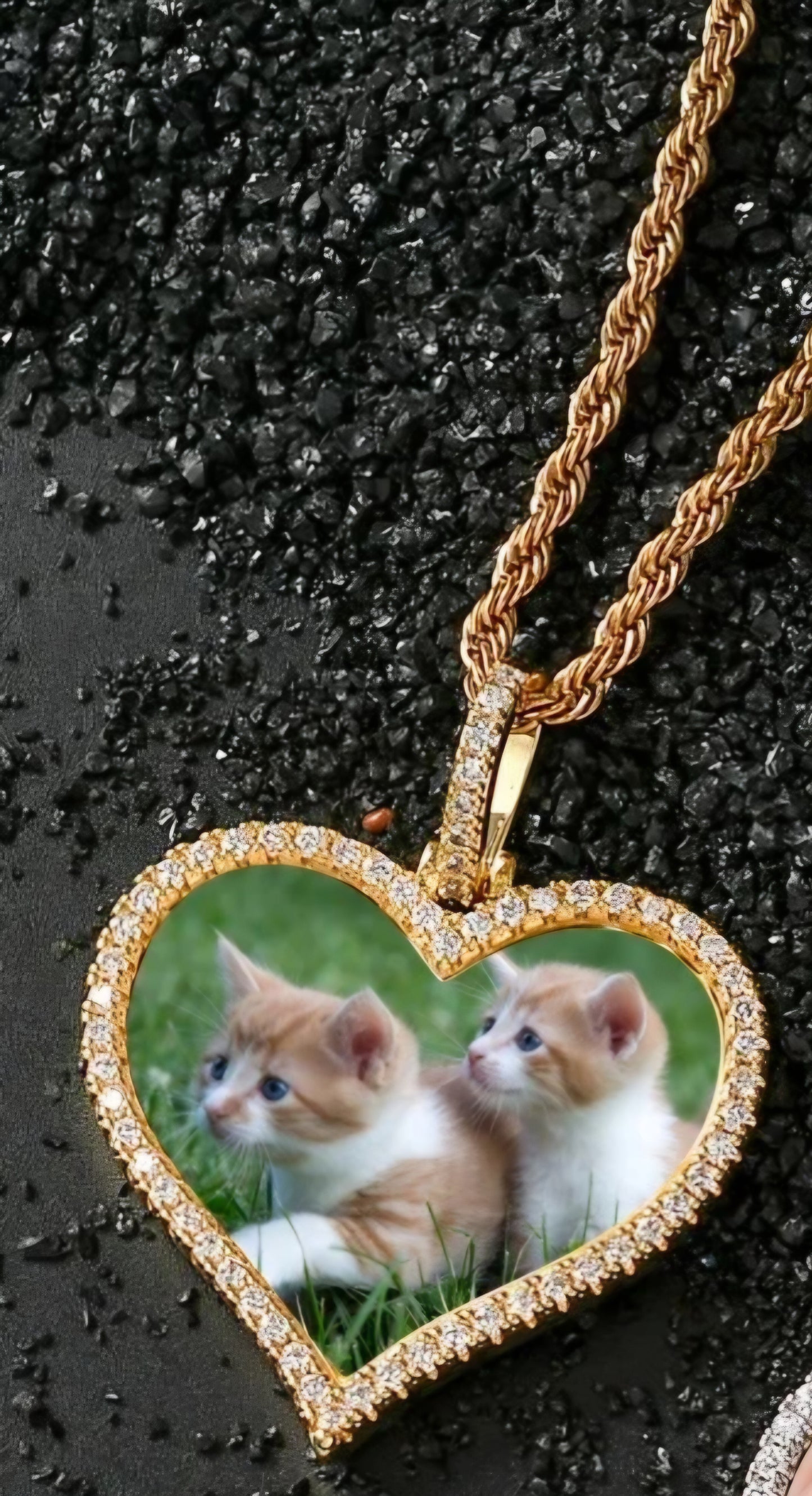 Customs Heart Shape Picture Pendant Necklace