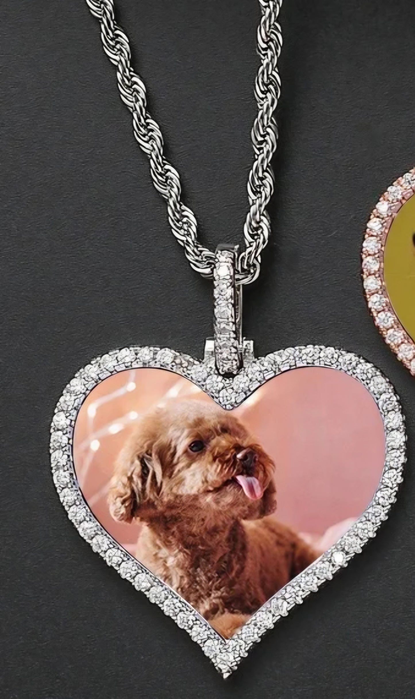 Customs Heart Shape Picture Pendant Necklace