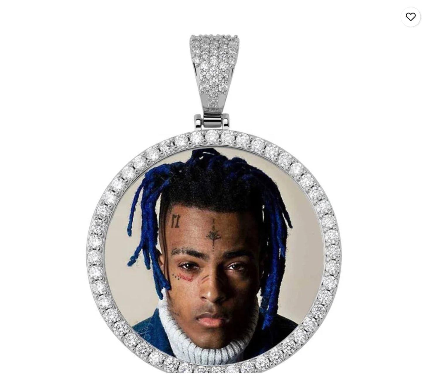Custom Ice out Large Image Picture Photo Big Round Pendant Necklace