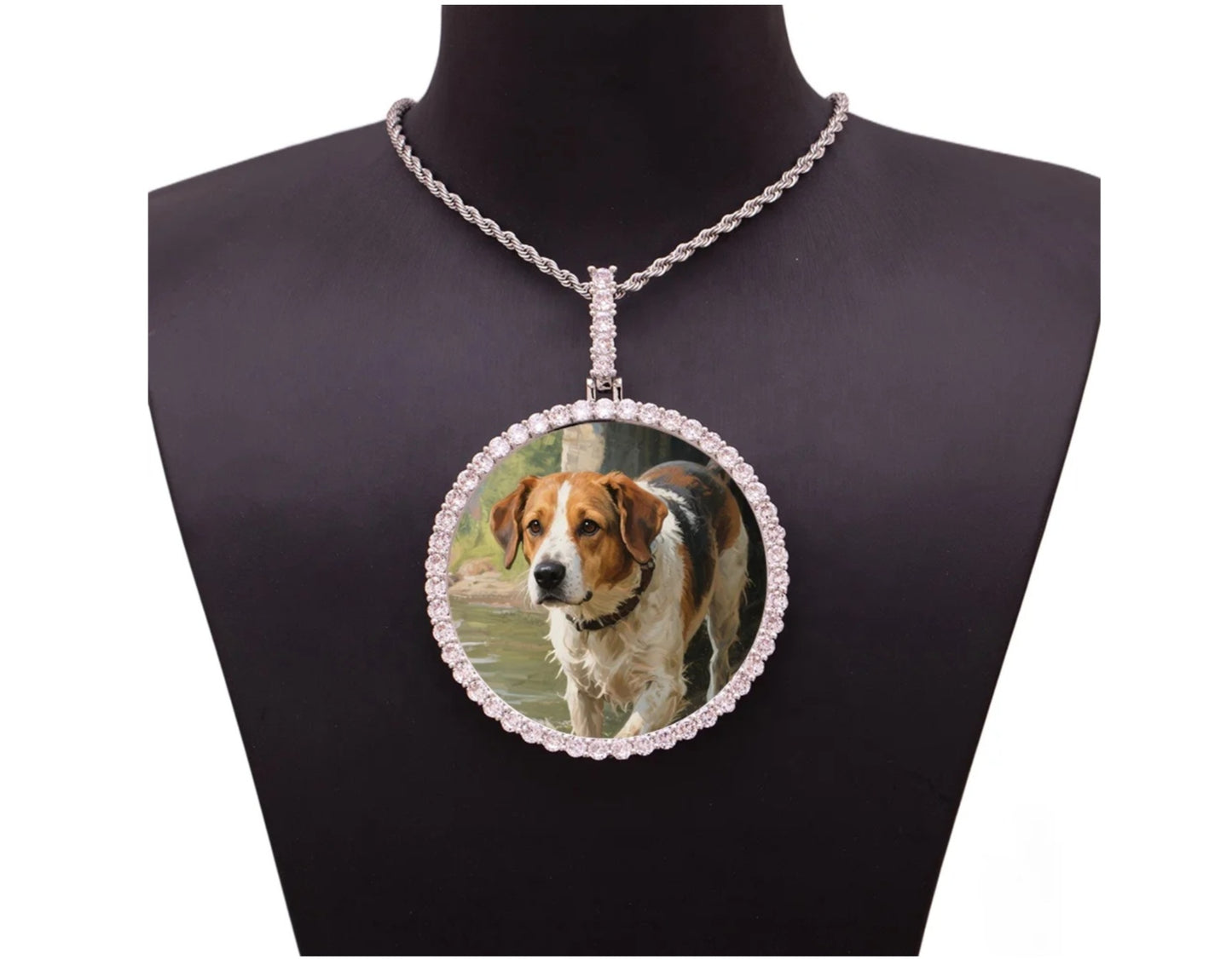 Custom XL Circle Single Diamond Necklace