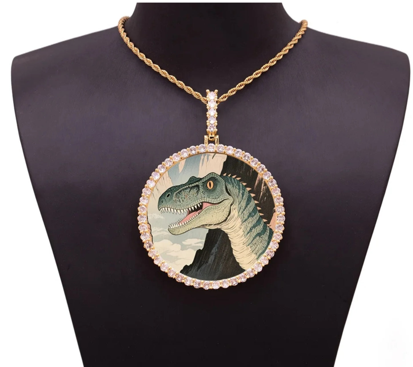 Custom XL Circle Single Diamond Necklace