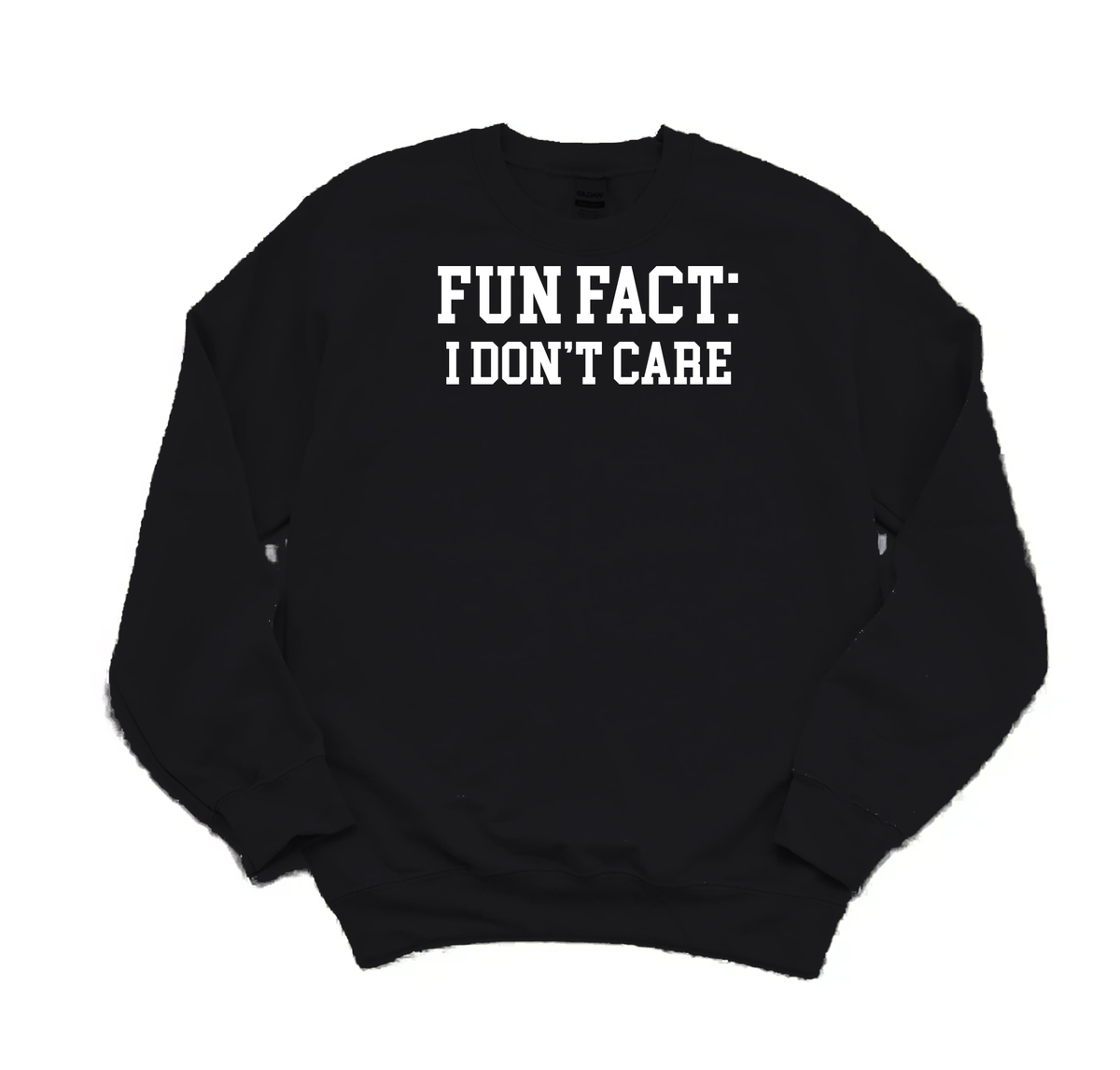 Black Fun Fact: I Don't Care crewneck sweatshirt