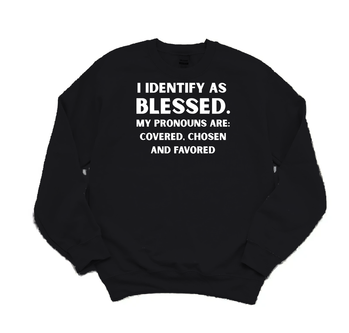 Black I Identify as Blessed crewneck sweatshirt
