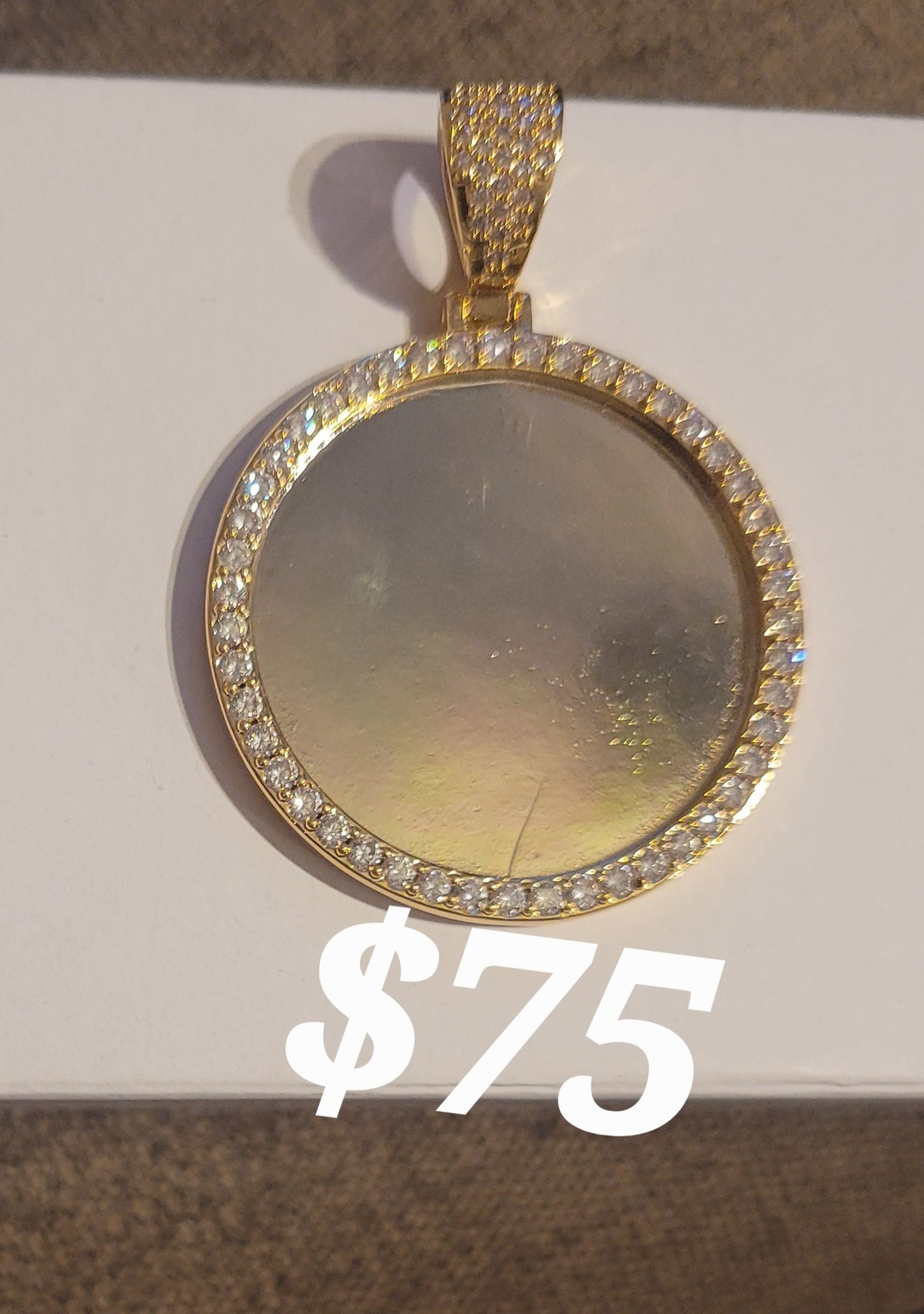 Custom Ice out Large Image Picture Photo Big Round Pendant Necklace