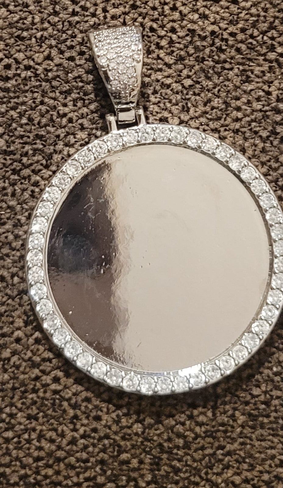 Custom Ice out Large Image Picture Photo Big Round Pendant Necklace